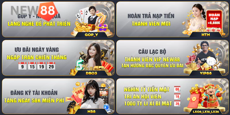 Điểm danh các chương trình khuyến mãi New88 hot nhất 