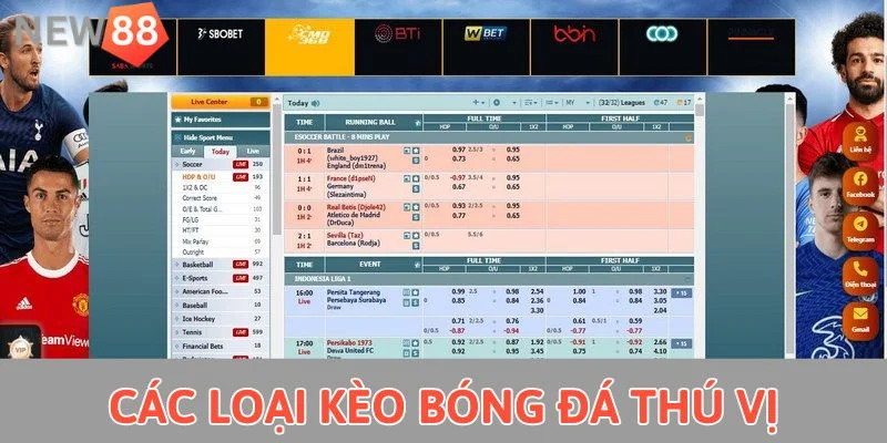 Các loại kèo bóng đá thú vị