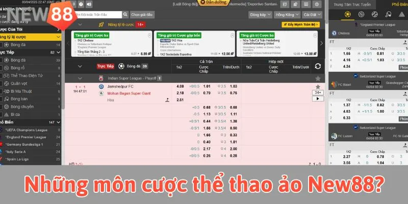 Những môn cược thể thể thao ảo New88